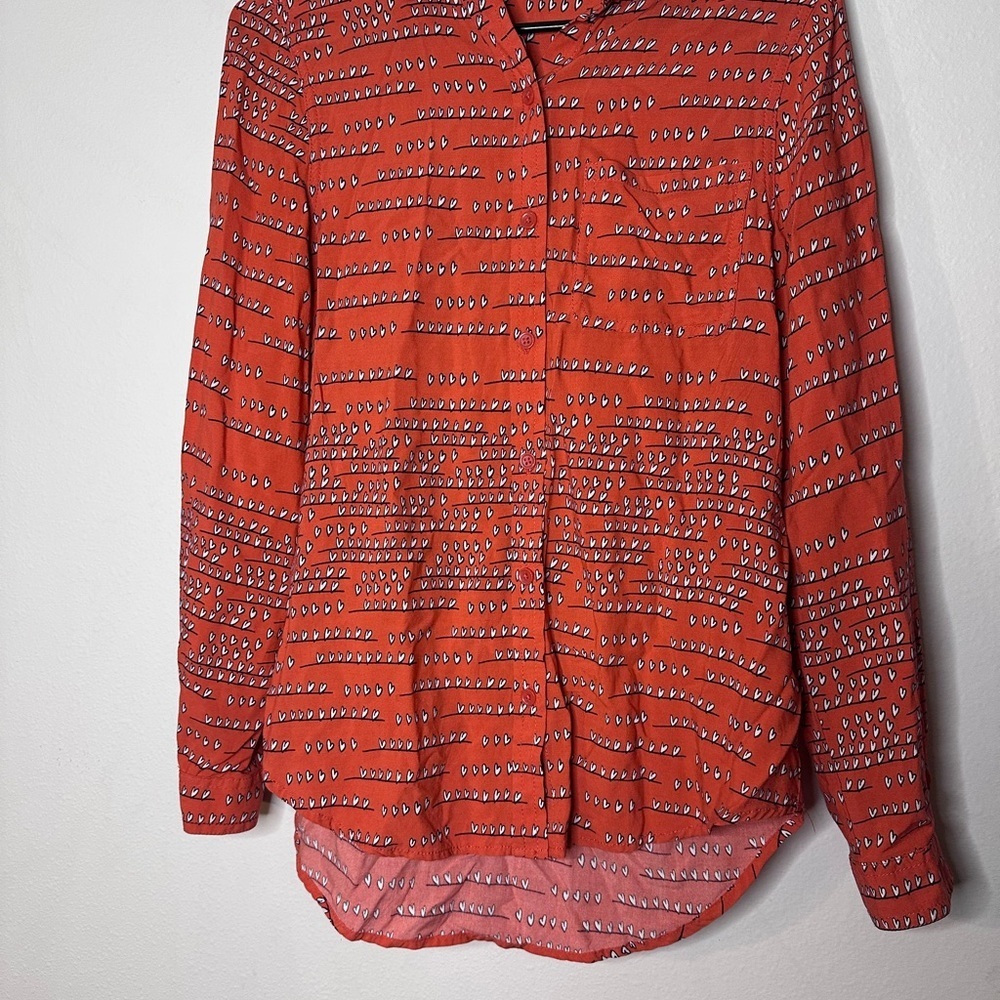 beachlunchlounge Orange Heart Pattern Top